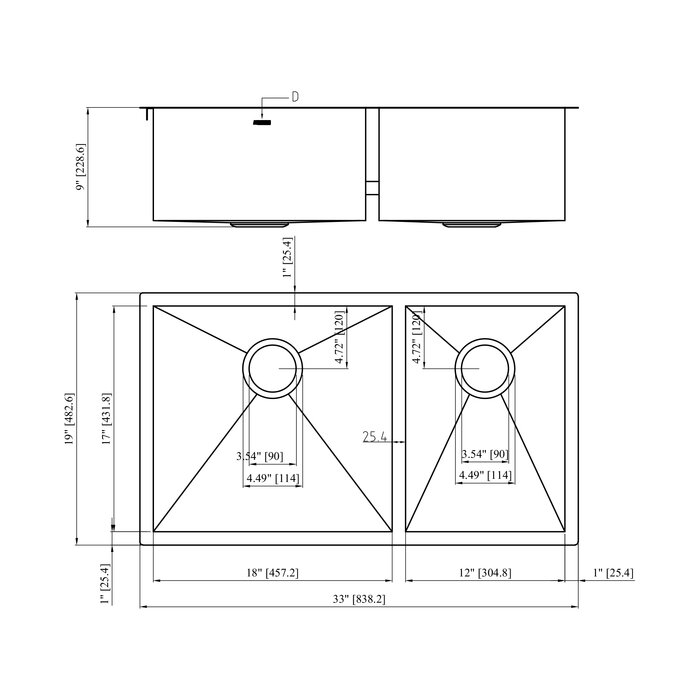 Sarlai 33 L Undermount Double Bowl Stainless Steel Kitchen Sink Wayfair